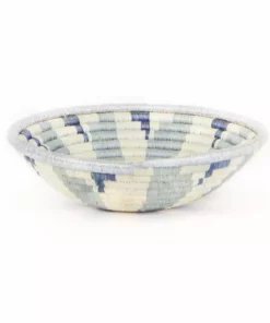 KAZI Medium Metallic Silver Virunga Round Basket Home Goods