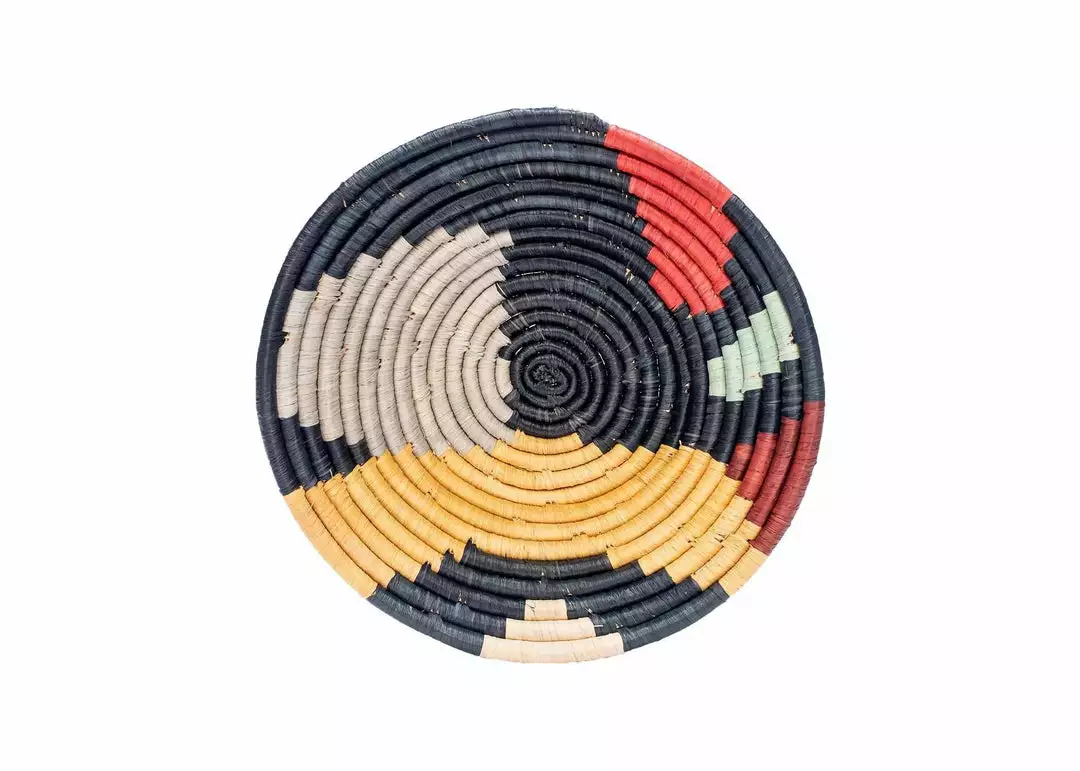 KAZI Medium Mod Abstract Round Basket 1 KAZI Medium Mod Abstract Round Basket