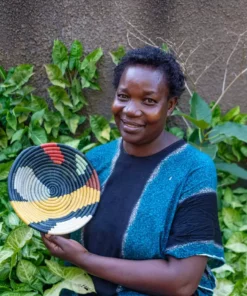 KAZI Medium Mod Abstract Round Basket