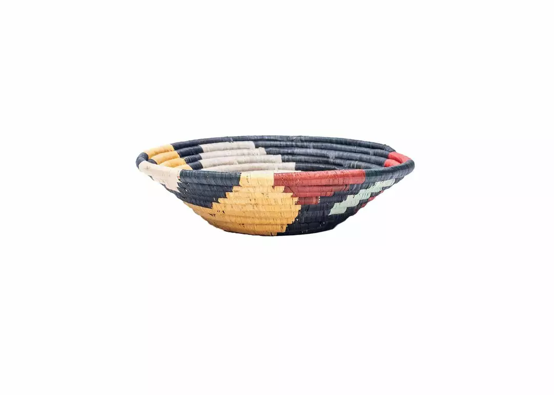 KAZI Medium Mod Abstract Round Basket 3 KAZI Medium Mod Abstract Round Basket