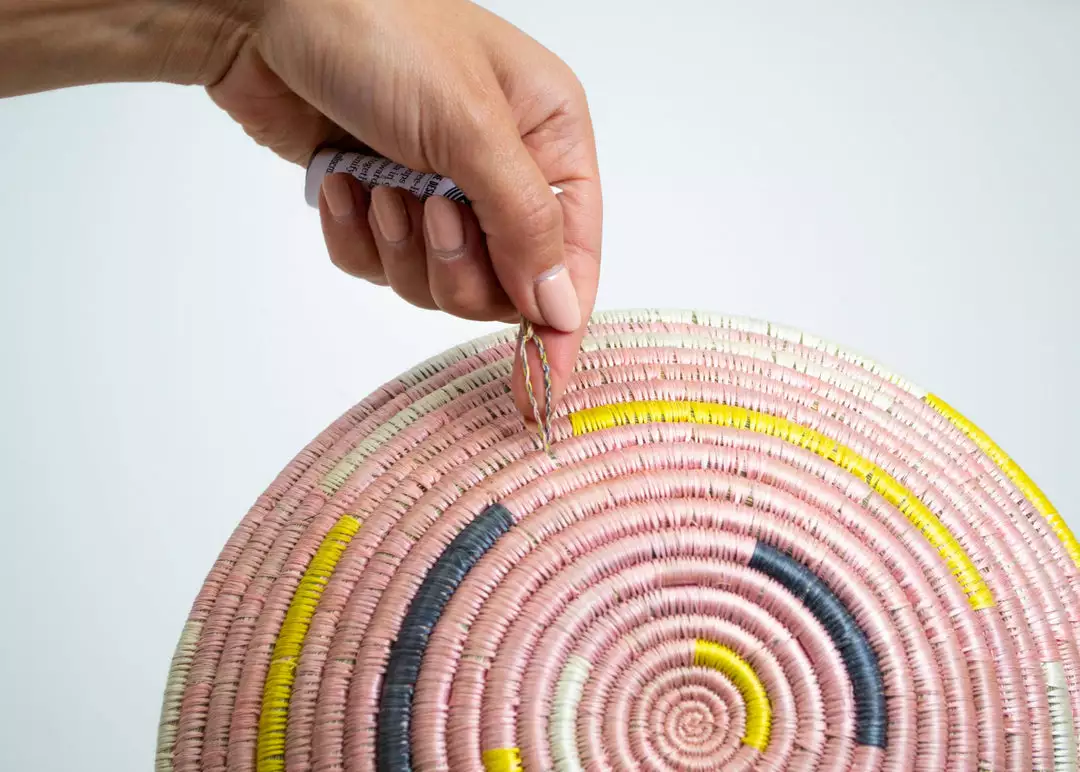 KAZI Medium Pale Blush Spiral Basket Home Goods 4 KAZI Medium Pale Blush Spiral Basket Home Goods