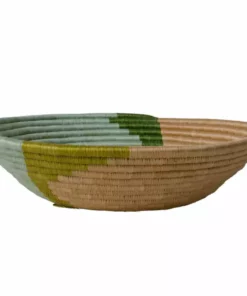 KAZI Home Goods Apricot + Seafoam Large Round Basket