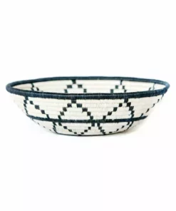 KAZI Large Black + White Thousand Hills Round Basket Home Goods
