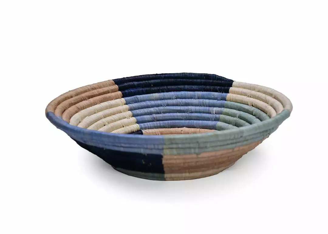 KAZI Large Color Blocked Round Basket 2 KAZI Large Color Blocked Round Basket