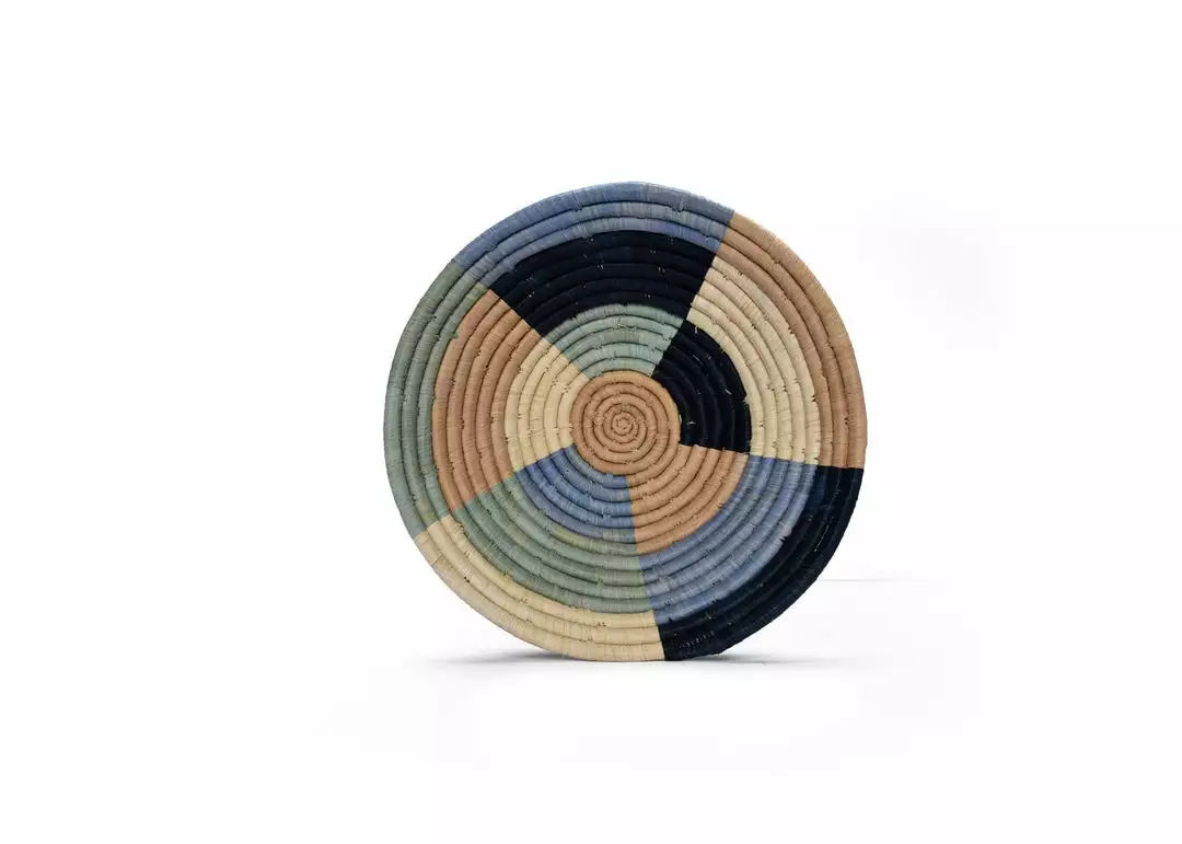 KAZI Large Color Blocked Round Basket 1 KAZI Large Color Blocked Round Basket