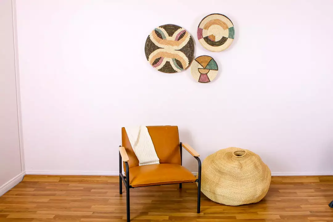 KAZI Home Goods Large Lilac + Neutrals Round Basket 2 KAZI Home Goods Large Lilac + Neutrals Round Basket