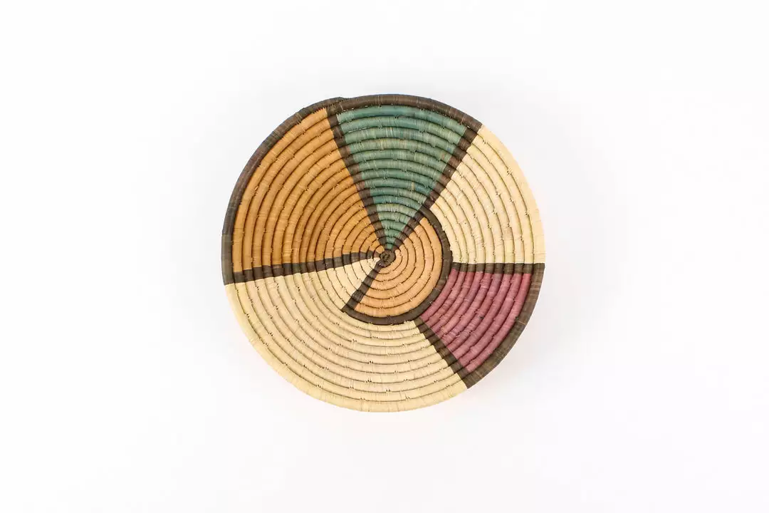 KAZI Home Goods Large Lilac + Neutrals Round Basket 1 KAZI Home Goods Large Lilac + Neutrals Round Basket