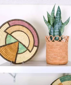 KAZI Extra Large Lilac + Neutrals Round Basket Home Goods