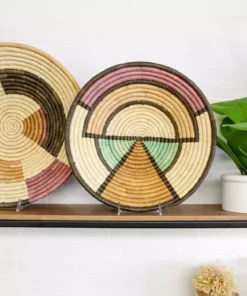 KAZI Extra Large Lilac + Neutrals Round Basket Home Goods