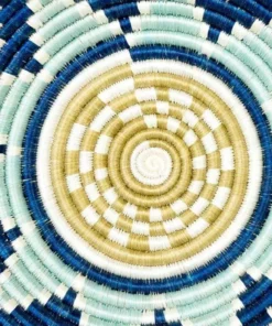 KAZI Extra Large Silver Blue + Navy Round Basket Home Goods