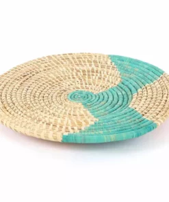 KAZI Home Goods Natural And Turquoise Plate 6 KAZI Home Goods Natural And Turquoise Plate