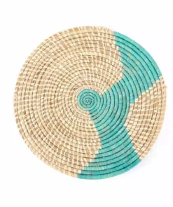 KAZI Home Goods Natural And Turquoise Plate