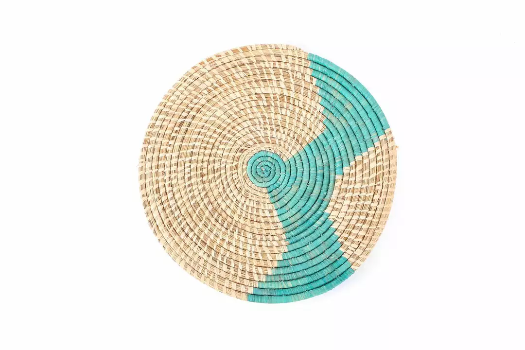 KAZI Home Goods Natural And Turquoise Plate 1 KAZI Home Goods Natural And Turquoise Plate