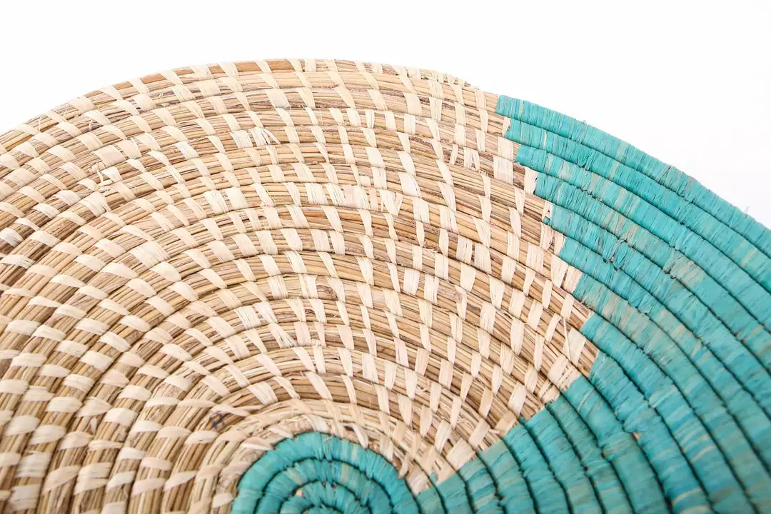 KAZI Home Goods Natural And Turquoise Plate 2 KAZI Home Goods Natural And Turquoise Plate