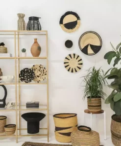 KAZI Small Black Half Moon Fringed Wall Disc Home Goods