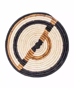 KAZI Small Geo + Banana Bark Woven Wall Plate