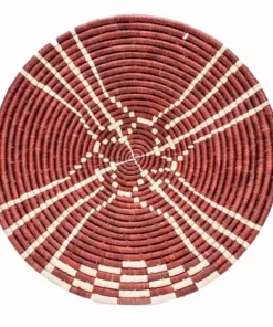 KAZI Home Goods Large Burgundy Sanaa Woven Wall Plate