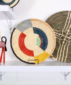 KAZI Home Goods Large Cocoa Sanaa Woven Wall Plate 12 KAZI Home Goods Large Cocoa Sanaa Woven Wall Plate