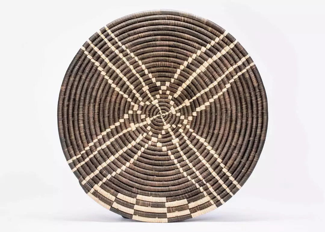 KAZI Home Goods Large Cocoa Sanaa Woven Wall Plate 1 KAZI Home Goods Large Cocoa Sanaa Woven Wall Plate