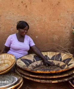 KAZI Home Goods Large Cocoa Sanaa Woven Wall Plate 14 KAZI Home Goods Large Cocoa Sanaa Woven Wall Plate