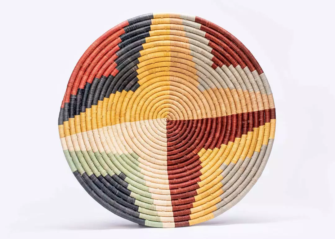 KAZI Home Goods Large Mod Annette Woven Wall Plate 1 KAZI Home Goods Large Mod Annette Woven Wall Plate