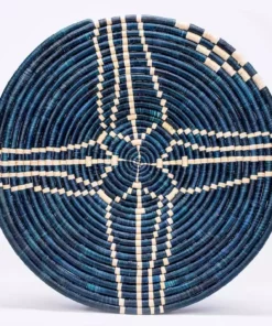 KAZI Home Goods Large Navy Sanaa Woven Wall Plate 6 KAZI Home Goods Large Navy Sanaa Woven Wall Plate