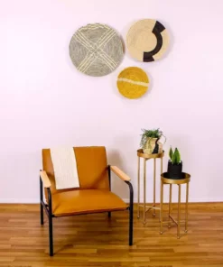 KAZI Large Opal Gray Sanaa Woven Wall Plate