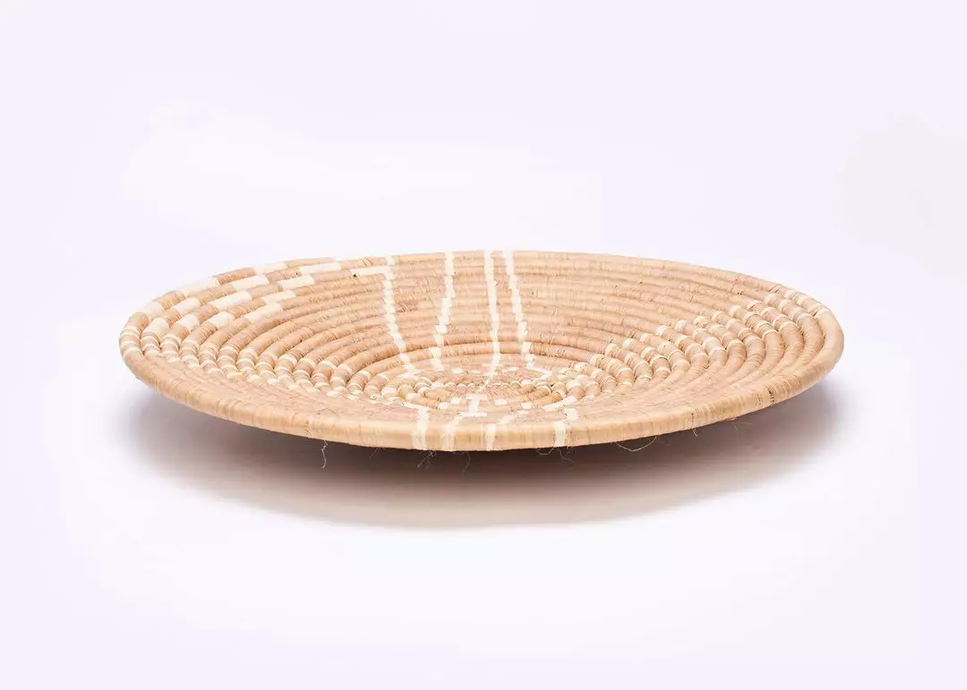 KAZI Large Tan Sanaa Woven Wall Plate Home Goods 3 KAZI Large Tan Sanaa Woven Wall Plate Home Goods