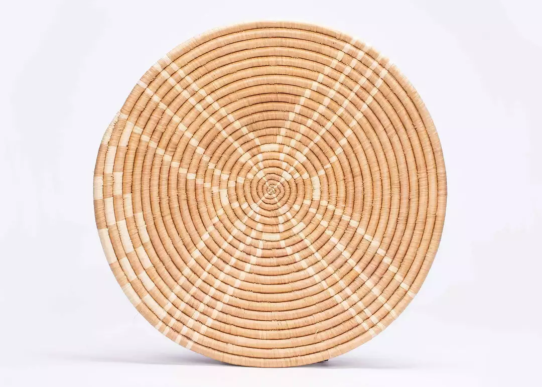 KAZI Large Tan Sanaa Woven Wall Plate Home Goods 1 KAZI Large Tan Sanaa Woven Wall Plate Home Goods