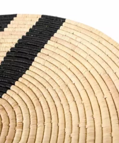 KAZI Black Double Striped Woven Wall Plate