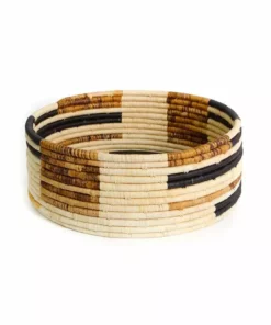 KAZI Home Goods Banana Bark Blocked Catch All Basket