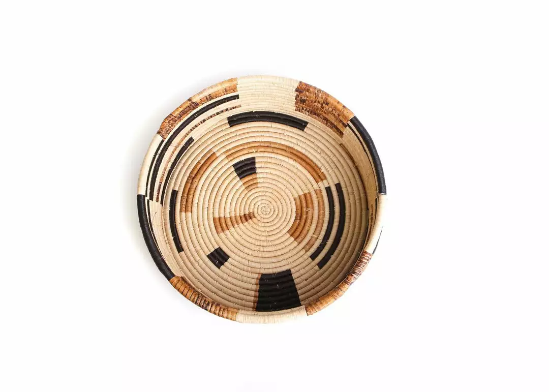 KAZI Home Goods Banana Bark Blocked Catch All Basket 2 KAZI Home Goods Banana Bark Blocked Catch All Basket