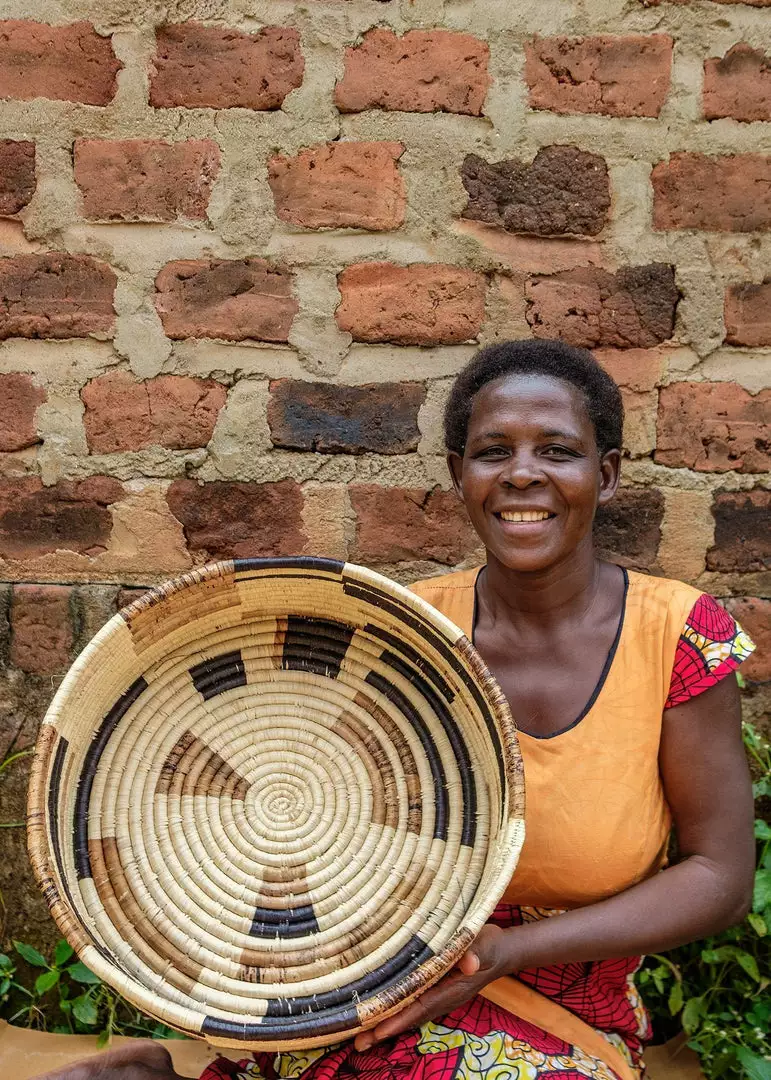 KAZI Home Goods Banana Bark Blocked Catch All Basket 5 KAZI Home Goods Banana Bark Blocked Catch All Basket