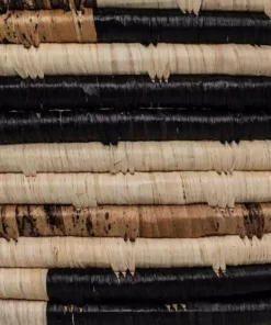 KAZI Home Goods Banana Bark Blocked Catch All Basket 8 KAZI Home Goods Banana Bark Blocked Catch All Basket