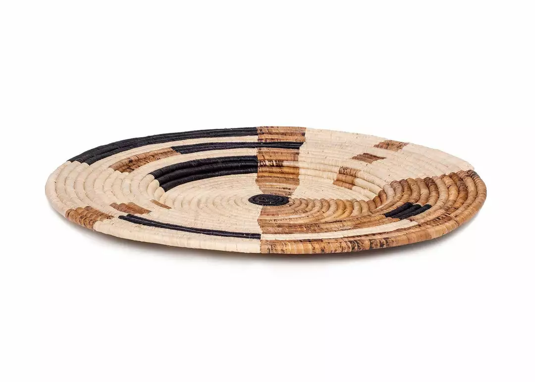 KAZI Home Goods Extra Large Banana Leaf Mod Woven Wall Plate 3 KAZI Home Goods Extra Large Banana Leaf Mod Woven Wall Plate