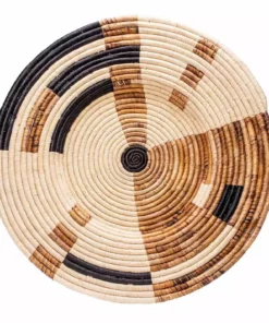 KAZI Home Goods Extra Large Banana Leaf Mod Woven Wall Plate