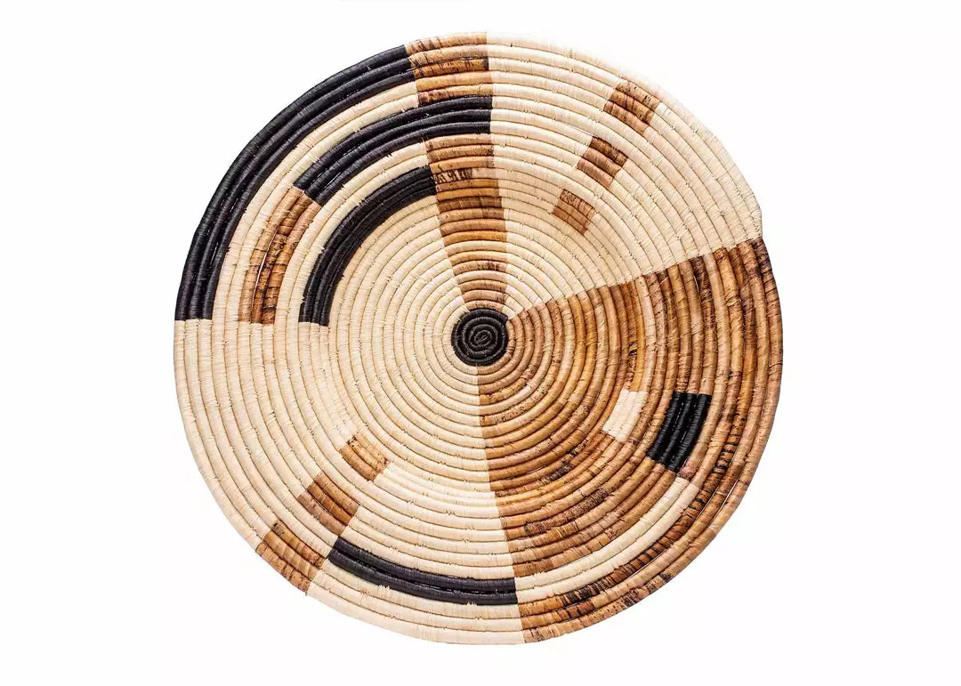 KAZI Home Goods Extra Large Banana Leaf Mod Woven Wall Plate 1 KAZI Home Goods Extra Large Banana Leaf Mod Woven Wall Plate