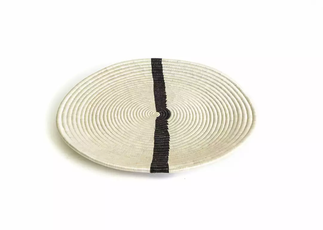 KAZI Home Goods Extra Large Black + White Modern Woven Wall Plate 3 KAZI Home Goods Extra Large Black + White Modern Woven Wall Plate