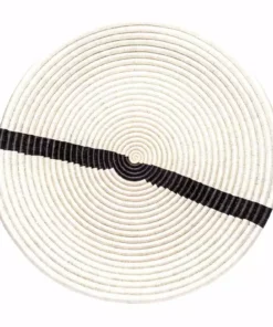 KAZI Home Goods Extra Large Black + White Modern Woven Wall Plate