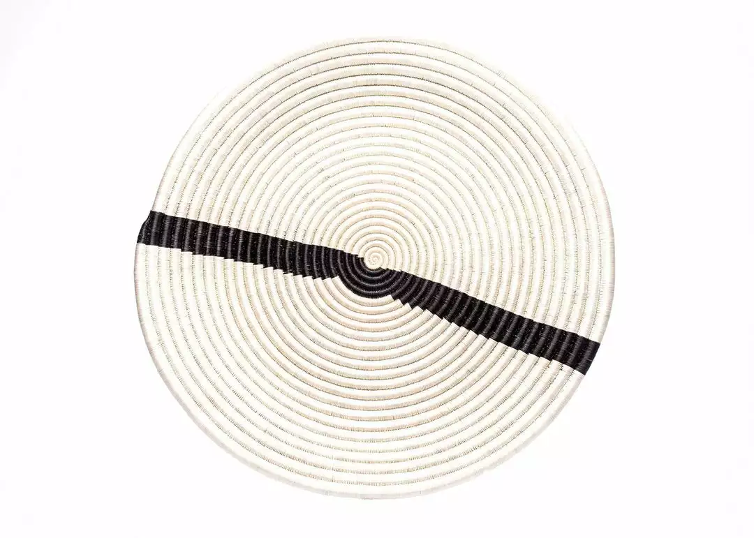 KAZI Home Goods Extra Large Black + White Modern Woven Wall Plate 1 KAZI Home Goods Extra Large Black + White Modern Woven Wall Plate