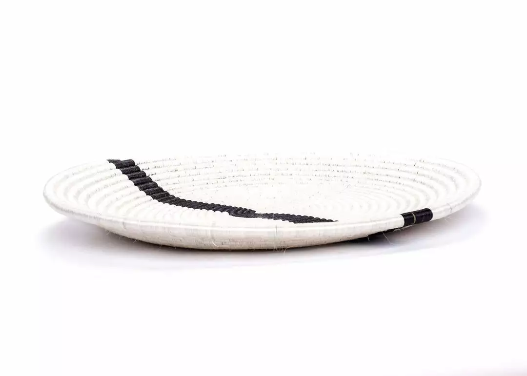 KAZI Home Goods Extra Large Black + White Modern Woven Wall Plate 2 KAZI Home Goods Extra Large Black + White Modern Woven Wall Plate