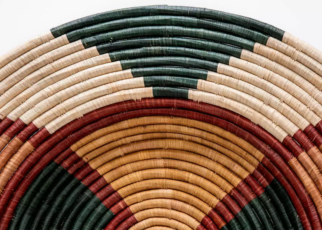 KAZI Home Goods Extra Large Forest Green + Burgundy Tabia Wall Plate 3 KAZI Home Goods Extra Large Forest Green + Burgundy Tabia Wall Plate