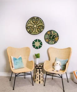 KAZI Home Goods Extra Large Ivy Fleur Plate Woven Wall Plate