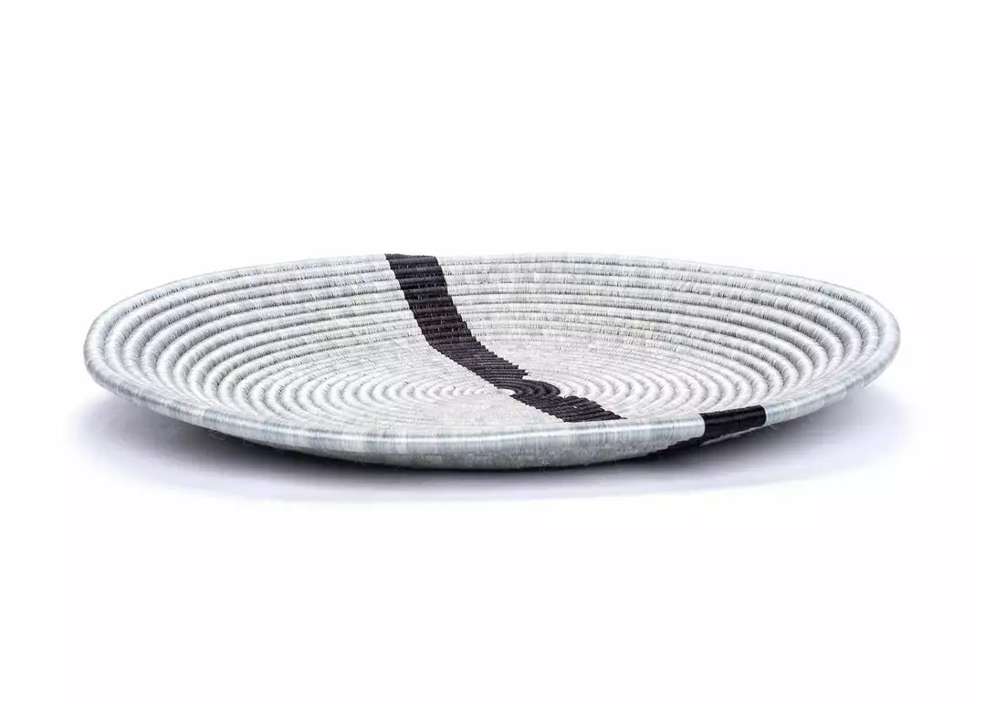 KAZI Extra Large Steeple Gray Modern Woven Wall Plate 2 KAZI Extra Large Steeple Gray Modern Woven Wall Plate