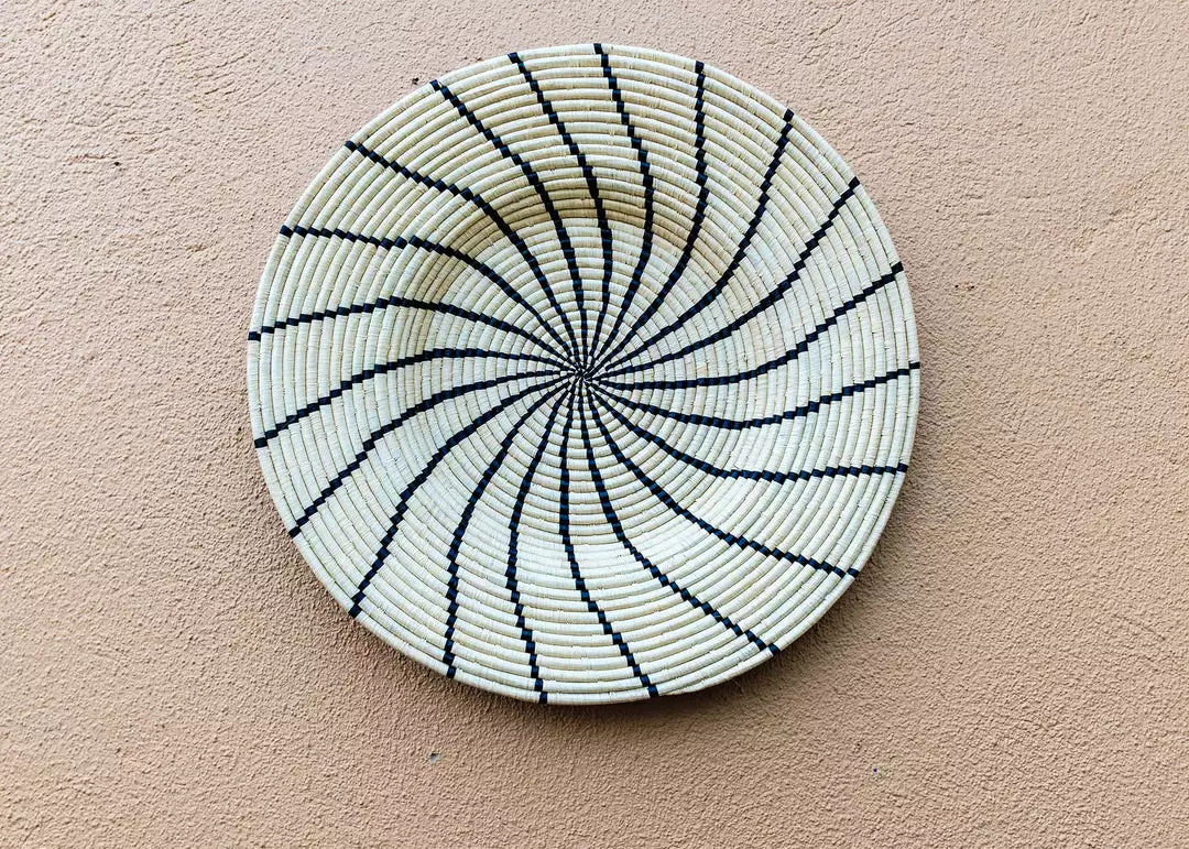 KAZI Jumbo Black Shujaa Woven Wall Plate Home Goods 4 KAZI Jumbo Black Shujaa Woven Wall Plate Home Goods