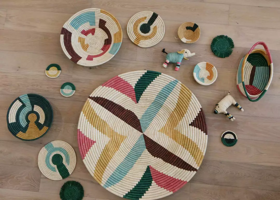 KAZI Home Goods Jumbo Vivid Margot Woven Wall Plate 2 KAZI Home Goods Jumbo Vivid Margot Woven Wall Plate