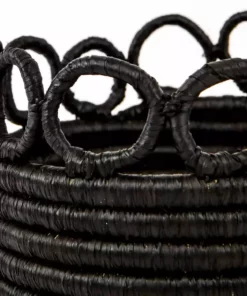 KAZI Small Black Hooped Planter