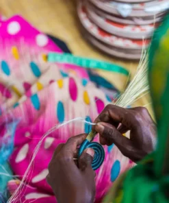 KAZI Small Black + Neon Mtoto Round Basket 7 KAZI Small Black + Neon Mtoto Round Basket