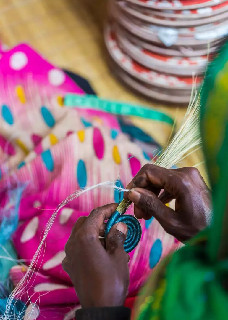 KAZI Small Black + Neon Mtoto Round Basket 4 KAZI Small Black + Neon Mtoto Round Basket