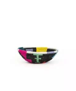 KAZI Small Black + Neon Mtoto Round Basket 6 KAZI Small Black + Neon Mtoto Round Basket